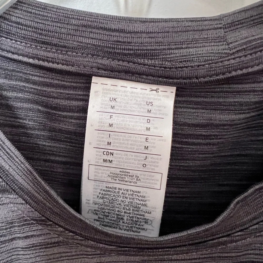 Adidas Men's Charcoal Striped Tee